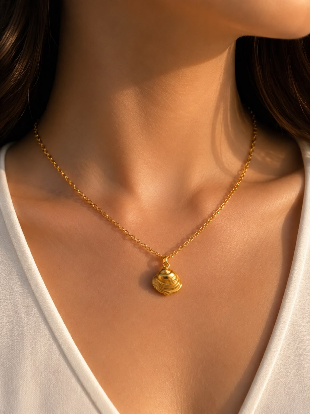 Shell necklace stainless steel